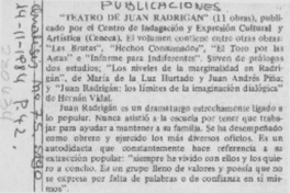 "Teatro de Juan Radrigán" "Teatro de Juan Radrigán"