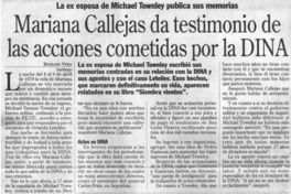 Mariana Callejas da testimonios de las acciones cometidas por la DINA Mariana Callejas da testimonios de las acciones cometidas por la DINA