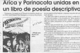 Arica y Parinacota unidas en un libro de poesía descriptiva  [artículo].