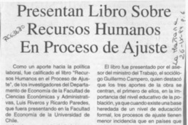Presentan libro sobre recursos humanos en proceso de ajuste  [artículo].