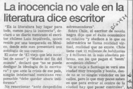 La Inocencia no vale en la literatura dice escritor  [artículo].