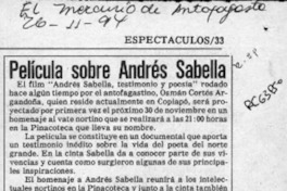 Película sobre Andrés Sabella  [artículo].