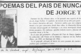 Poemas del país de nunca jamás, de Jorge Teillier  [artículo] José Mancilla.