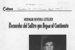 Recuerdos del salitre que llegan al continente  [artículo].