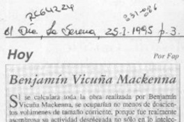Benjamín Vicuña Mackenna  [artículo] Fap.