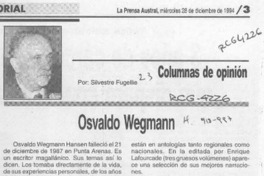 Osvaldo Wegmann  [artículo] Silvestre Fugellie.