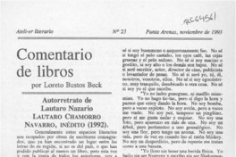 Autorretrato de Lautaro Nazario  [artículo] Loreto Bustos Beeck.