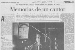 Memorias de un cantor Memorias de un cantor