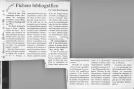 Fichero bibliográfico  [artículo] Carlos René Ibacache.