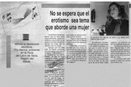 No se espera que el erotismo sea tema que aborde una mujer No se espera que el erotismo sea tema que aborde una mujer