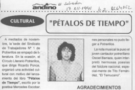 "Pétalos de tiempo"  [artículo].