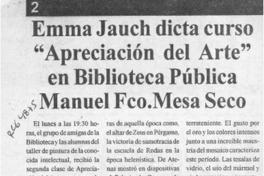 Emma Jauch dicta curso "Apreciación del arte" en Biblioteca Pública Manuel Fco. Mesa Seco Emma Jauch dicta curso "Apreciación del arte" en Biblioteca Pública Manuel Fco. Mesa Seco