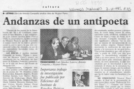 Andanzas de un antipoeta  [artículo].