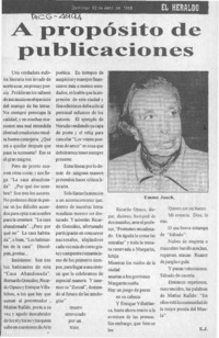 A propósito de publicaciones  [artículo] E. J.