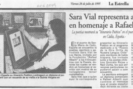 Sara Vial representa a Chile en homenaje a Rafael Alberti  [artículo].