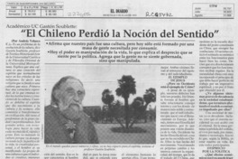 "El chileno perdió la noción del sentido" "El chileno perdió la noción del sentido"