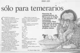Sólo para temerarios  [artículo] Claudia Pelegrí Sutter.