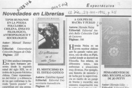 Novedades en librerías  [artículo].