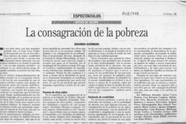 La consagración de la pobreza La consagración de la pobreza