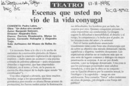Escenas que usted no vio de la vida conyugal  [artículo] Pedro Labra.