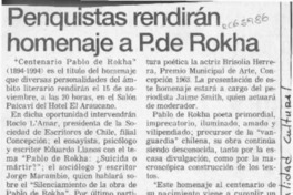 Penquistas rendirán homenaje a P. de Rokha  [artículo].