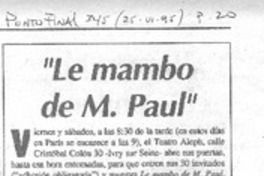 Le mambo de M. Paul Le mambo de M. Paul