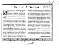 Germán Arciniegas  [artículo] Ramón Riquelme