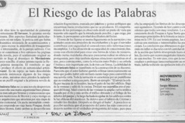 El riesgo de las palabras  [artículo] José Promis