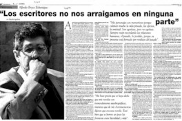 "Los escritores no nos arraigamos en ninguna parte"  [artículo] Claudio Aguilera
