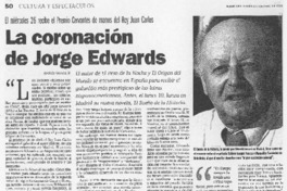 La coronación de Jorge Edwards La coronación de Jorge Edwards