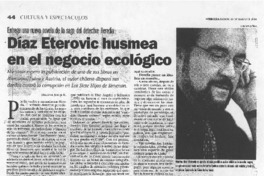 Díaz Eterovic husmea en el negocio ecológico Díaz Eterovic husmea en el negocio ecológico