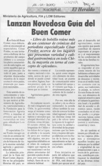 Lanzan novedosa guía del buen comer  [artículo]