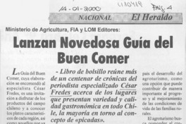 Lanzan novedosa guía del buen comer  [artículo]