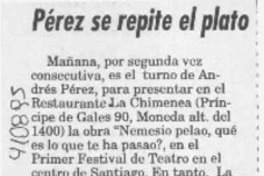 Pérez se repite el plato  [artículo]
