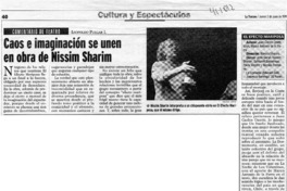 Caos e imaginación se unen en obra de Nissim Sharim  [artículo] Leopoldo Pulgar I.