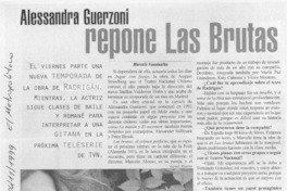 Alejandra Guerzoni repone Las Brutas  [artículo] Marcela Fuentealba