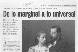 De lo marginal a lo universal De lo marginal a lo universal