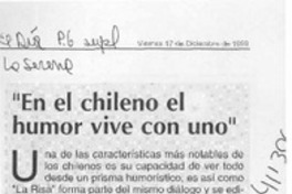 "En el chileno el humor vive con uno"  [artículo] Pablo Elizondo