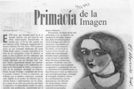 Primacía de la imagen  [artículo] José Román