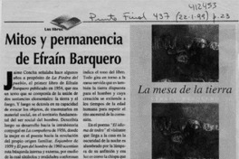 Mitos y permanencia de Efraín Barquero Mitos y permanencia de Efraín Barquero