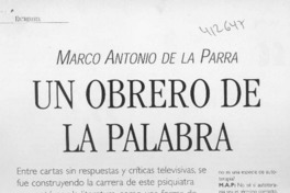 Un obrero de la palabra  [artículo]