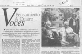 Pensamiento a cuatro voces Pensamiento a cuatro voces