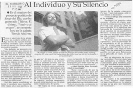 Al individuo y su silencio  [artículo]