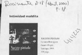 Intimidad maldita  [artículo] Patricia Espinosa