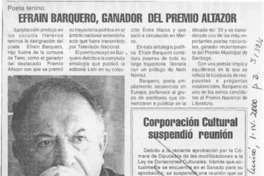 Efraín Barquero, ganador del Premio Altazor