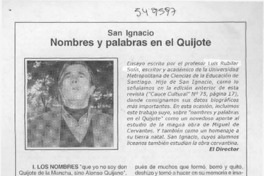 Nombres y palabras en el Quijote Nombres y palabras en el Quijote