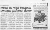 Presentan libro "Región de Coquimbo, biodiversidad y ecosistemas terrestres"  [artículo]