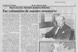 Fue columnista de nuestro semanario Fue columnista de nuestro semanario