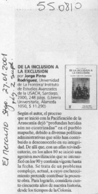 De la inclusión a la exclusión  [artículo]