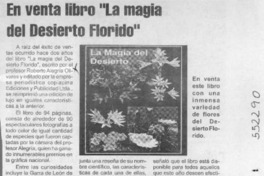 En venta libro "La magia del Desierto Florido"  [artículo]